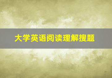 大学英语阅读理解搜题