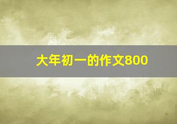 大年初一的作文800