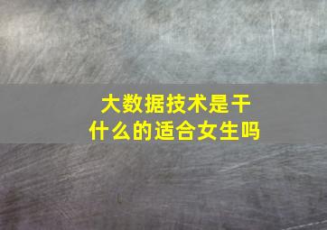 大数据技术是干什么的适合女生吗