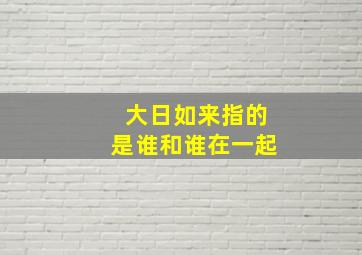 大日如来指的是谁和谁在一起