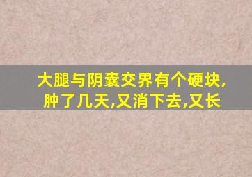 大腿与阴囊交界有个硬块,肿了几天,又消下去,又长