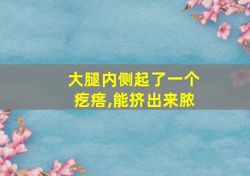 大腿内侧起了一个疙瘩,能挤出来脓