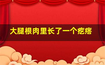 大腿根肉里长了一个疙瘩