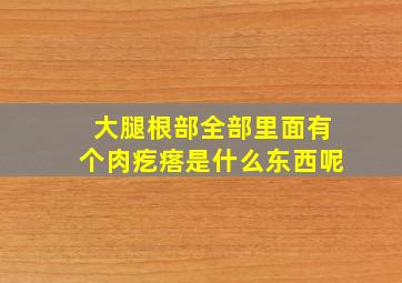 大腿根部全部里面有个肉疙瘩是什么东西呢