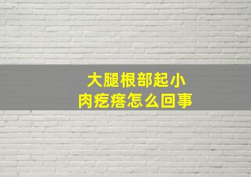 大腿根部起小肉疙瘩怎么回事