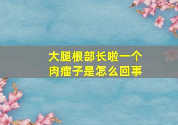 大腿根部长啦一个肉瘤子是怎么回事