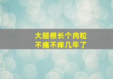 大腿根长个肉粒不痛不痒几年了