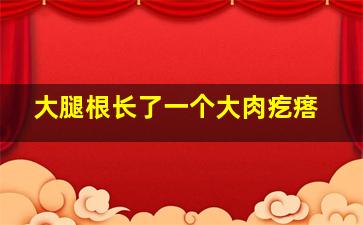 大腿根长了一个大肉疙瘩