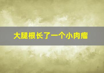 大腿根长了一个小肉瘤