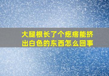 大腿根长了个疙瘩能挤出白色的东西怎么回事