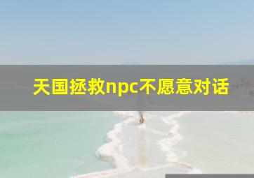 天国拯救npc不愿意对话