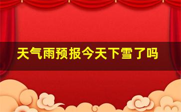 天气雨预报今天下雪了吗