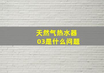 天然气热水器03是什么问题