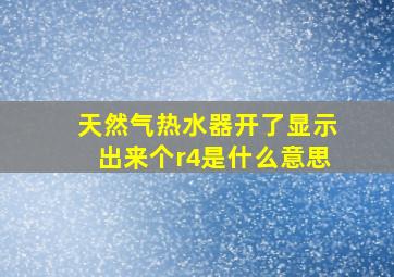 天然气热水器开了显示出来个r4是什么意思