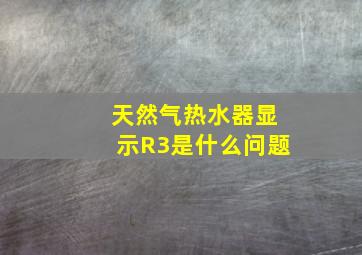 天然气热水器显示R3是什么问题