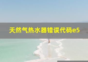 天然气热水器错误代码e5