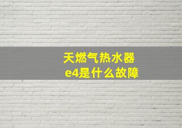 天燃气热水器e4是什么故障