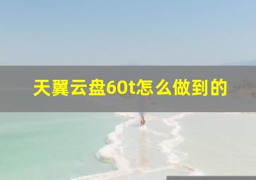 天翼云盘60t怎么做到的