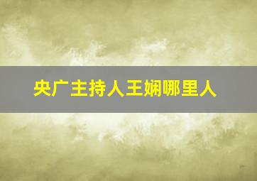 央广主持人王娴哪里人