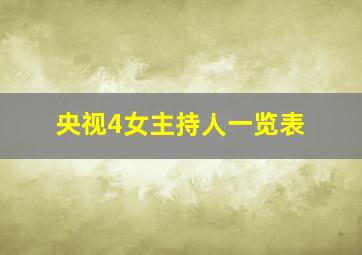 央视4女主持人一览表