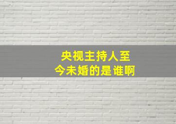 央视主持人至今未婚的是谁啊