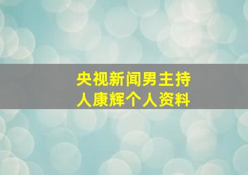 央视新闻男主持人康辉个人资料