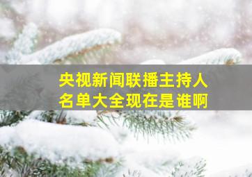 央视新闻联播主持人名单大全现在是谁啊