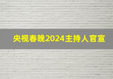 央视春晚2024主持人官宣