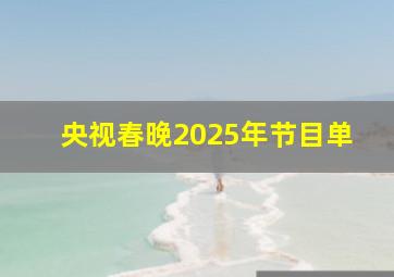 央视春晚2025年节目单