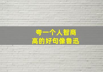 夸一个人智商高的好句像鲁迅