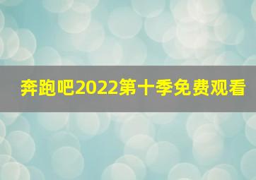 奔跑吧2022第十季免费观看