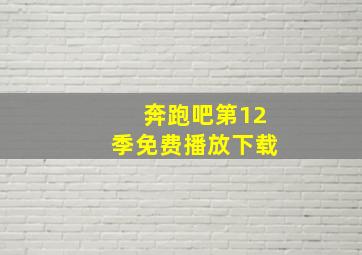 奔跑吧第12季免费播放下载