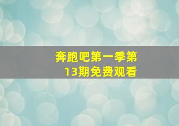 奔跑吧第一季第13期免费观看