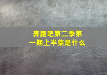 奔跑吧第二季第一期上半集是什么