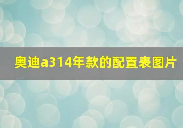 奥迪a314年款的配置表图片