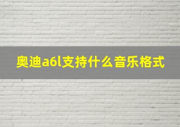 奥迪a6l支持什么音乐格式