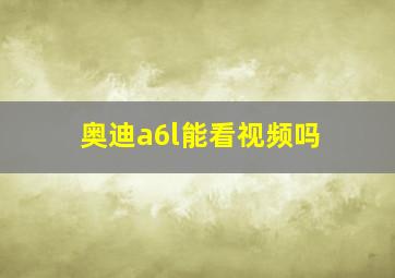 奥迪a6l能看视频吗