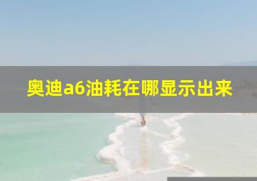 奥迪a6油耗在哪显示出来