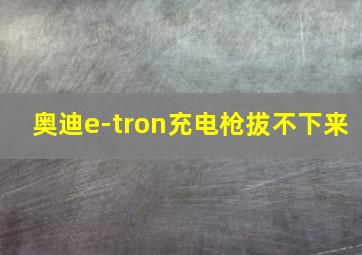 奥迪e-tron充电枪拔不下来