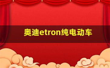 奥迪etron纯电动车