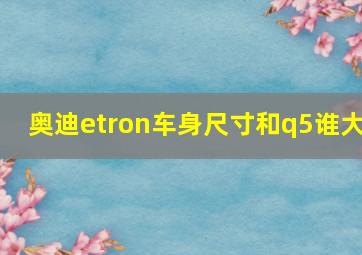 奥迪etron车身尺寸和q5谁大