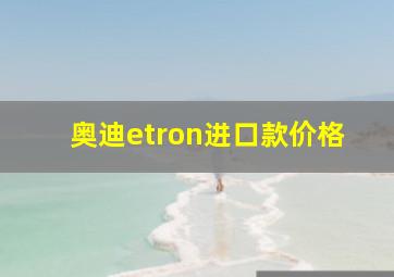 奥迪etron进口款价格