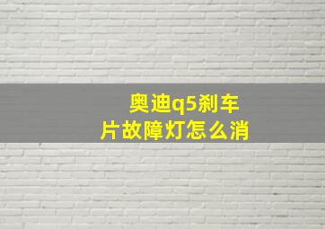 奥迪q5刹车片故障灯怎么消