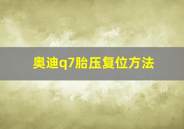 奥迪q7胎压复位方法