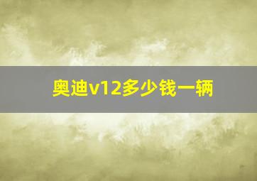 奥迪v12多少钱一辆