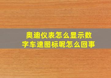 奥迪仪表怎么显示数字车速图标呢怎么回事