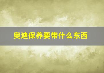 奥迪保养要带什么东西