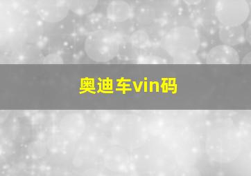 奥迪车vin码