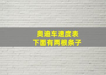 奥迪车速度表下面有两根条子