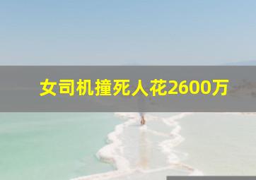 女司机撞死人花2600万